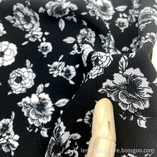 Polyester Spandex Woven Bubble Chiffon Crepe Printed Fabric